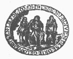 The Three Theological Virtues (Faith, holding a cross; Hope, holding an anchor; and Charity, with two naked children); simple frame