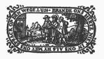 The journey to Emmaus: the two men meet Christ; in the background: the supper at Emmaus; decorated frame