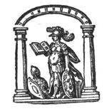 Minerva (helmet, Aegis) holding an open book; armour