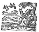 Elijah fed by the ravens (Dutch: 'raven'): while the prophet is living by the brook, ravens bring him food; banderole with inscription