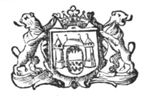 Crowned coat of arms of Gorinchem, held by two lions
