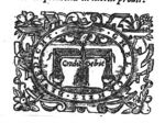 A hand from the clouds holding a pair of scales in front of an open book; frame decorated with festoons