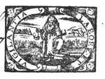 A standing woman (Vigilance) holding an oil-lamp and an open book, at her side a crane holding a stone in its claw; in the background: agricultural activities: ploughing and mowing; frame decorated with cherubs