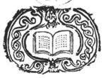 Open book with (pseudo-)text; decorated frame