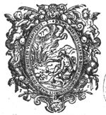 Moses taking off his sandals in front of the burning bush, above which a Jawheh-tetragram appears; frame decorated with putti and birds