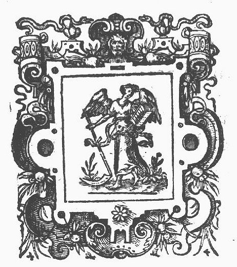 An angel holding a scythe and an open book