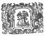 An angel holding a scythe and an open book; frame decorated with festoons and hybrids of mixed human and animal shape with a bird and a palm-branch