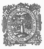 The right hand of God puts a heart on a pillar (Constancy), storm threatening a sailing-ship at sea; a sunny meadow with sheep; frame decorated with fruits and festoons