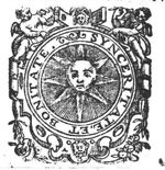 Sun represented as a face; frame decorated with putti and festoons
