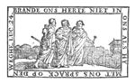 The journey to Emmaus: the two men meet Christ; in the background: the supper at Emmaus