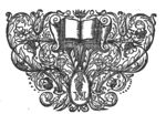 Open book on lectern with floral ornament and crown, a 'Hausmarke' combined with the initials "C.C."