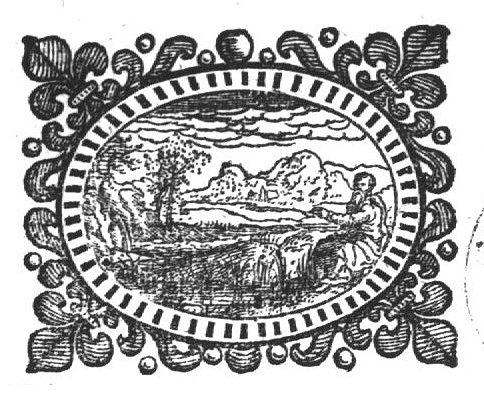 An old man, possibly Isaiah, seated under a tree, pointing towards a landscape where the 'desert has turned into a pond' (in Dutch also: 'vijver'); decorated frame