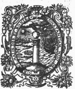 The hand of God (left hand!) puts a heart on a pillar (Constancy), storm threatening a sailing-ship at sea; a sunny meadow with sheep; frame decorated with fruits and festoons