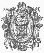 Lily and thorny shrubs, illustrating the Song of Songs: 'As a lily among thorns, So is my love among the daughters'; frame decorated with festoons, mascarons and fruit