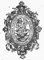 Christ as Man of Sorrows(-variant), holding the cross, in a chalice, shedding his blood; frame decorated with festoons, mascaron, lion's head and fruit
