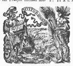 Minerva (Aegis, helmet) holding an open book, surrounded by various objects: books, globe, Jacob's staff and Ceres (cornucopia, corn in the hair, holding a sheaf of corn); in the background: harvest; banderole with inscription