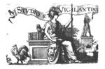 Minerva, sitting, with the following attributes: Aegis, helmet, lance and owl, a cock, the following objects are visible: books, armour and a statue of Hercules (club); banderole with inscription
