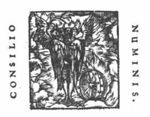 Tetramorph: human figure with wings and four different heads (human head, ox, eagle, lion); flaming wheels to its side