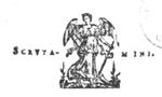 An angel holding a scythe and an open book