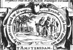 The journey to Emmaus; the two men meet Christ; decorated frame