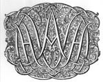 Decorated monogram "A.H.", floral interlace