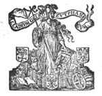 Minerva (helmet, owl, lance, Aegis), attached to the lance a banderole (Minerva as patroness of the University of Harderwijk); she is surrounded by various objects: open book, astrolabe