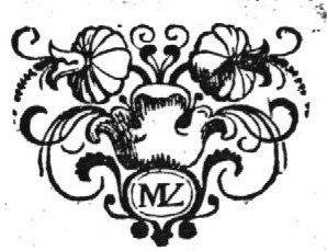 Ornamental flowers; shield with monogram "M.V.L."