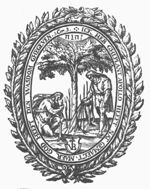 St. Paul setting out a young tree, St. Apollos watering it; a Jahweh-tetragram; 'Hausmarke' with monogram "L.V.B."; knotted branches as frame