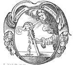 Wind, represented as a face with rounded cheeks, blowing against a burning candle held by a hand