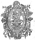 Christ as Man of Sorrows(-variant), holding the cross, half-length, in a chalice, shedding his blood; frame decorated with festoons and mascarons