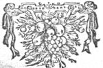 Ornamental: ribbons and fruit hanging from a decorated yoke