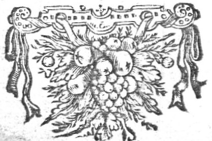 Ornamental: ribbons and fruit hanging from a decorated yoke
