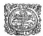 A column with wings, on top of the column a heart surrounded by flames; on the base of the column the inscription 'CHRISTVS'; two banderoles with inscription; frame decorated with festoons