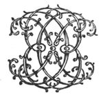 Decorated monogram, floral interlace