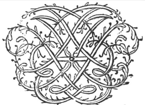 Decorated monogram, floral interlace