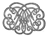 Decorated monogram, abstract interlace