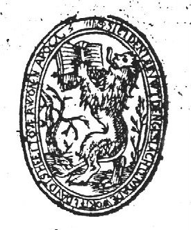 The book with the seven seals is held by the lion of Juda, standing on its hind legs