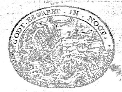 The sailors reluctantly throw the prophet Jonah into the sea; decorated frame, partly consisting of a banderole with inscription