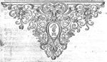 Ornamental pattern and cartouche with 'Hausmarke' and initials "C.C."
