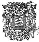 Open book, bible, with text; Jahweh-tetragram; frame decorated with putti, cornucopiae, birds, festoons, lion's head and mascaron
