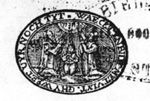 A family (father, mother, child) kneeling in prayer below a Jahweh-tetragram