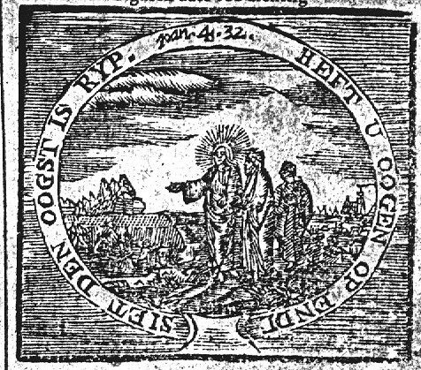 Christ showing his disciples the harvest; landscape