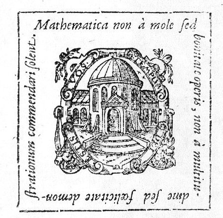 Building ('temple') with a cupola; decorated frame