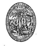 St. Paul setting out a tree, St. Apollos watering it; a Jahweh-tetragram