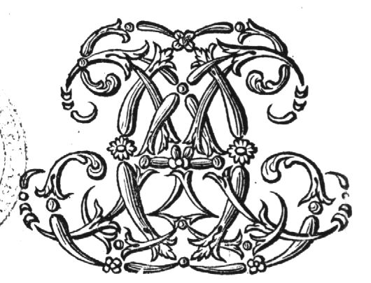 Decorated monogram, floral interlace