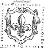 Coat of arms of the city of Lille; decorated frame
