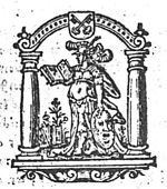 Minerva (Aegis, helmet) holding an open book, standing on the coat of arms of the city of Leiden (Minerva as patroness of the University of Leiden