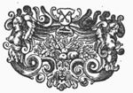 Coat of arms of Leiden (keys); ornamental composition with fruits and flowers, and hybrids of mixed human and animal shape