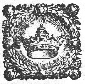 Crown surrounded by a radiance; a wreath as frame