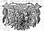 Ornamental: ribbons and fruit hanging from a decorated yoke